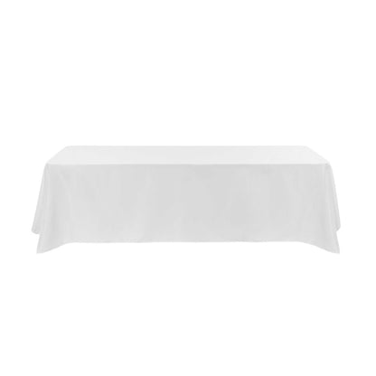 Table Tek Rectangle White Polyester Cloth Table Cover - Hemmed - 90" x 132" - 1 count box