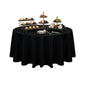 Table Tek Round Black Polyester Cloth Table Cover - Hemmed - 120" - 1 count box