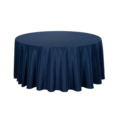 Table Tek Round Blue Polyester Cloth Table Cover - Hemmed - 120" - 1 count box