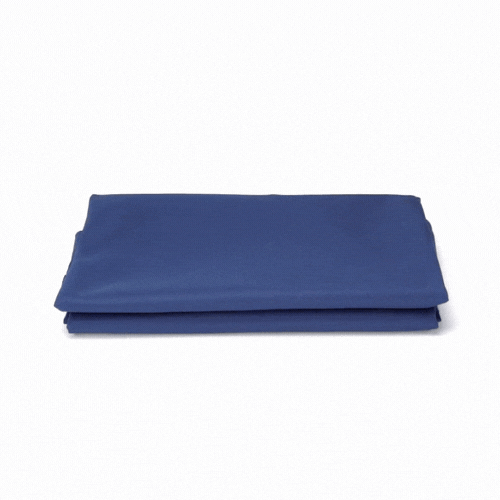 Table Tek Round Blue Polyester Cloth Table Cover - Hemmed - 120" - 10 count box