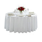 Table Tek Round White Polyester Cloth Table Cover - Hemmed - 120" - 1 count box