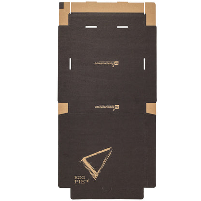 Eco Pie Kraft and Black Paper Corrugated Pizza Box - Repurpose for Plates - 10 3/4" x 10 3/4" x 1 3/4" - 50 count box