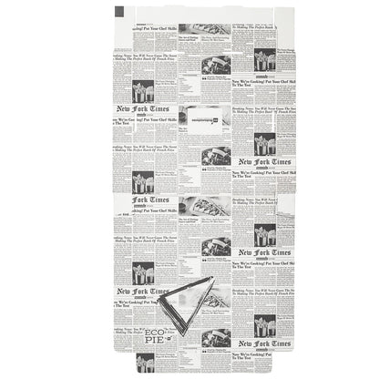 Eco Pie Newsprint and White Paper Corrugated Pizza Box - Repurpose for Plates - 10 3/4" x 10 3/4" x 1 3/4" - 50 count box