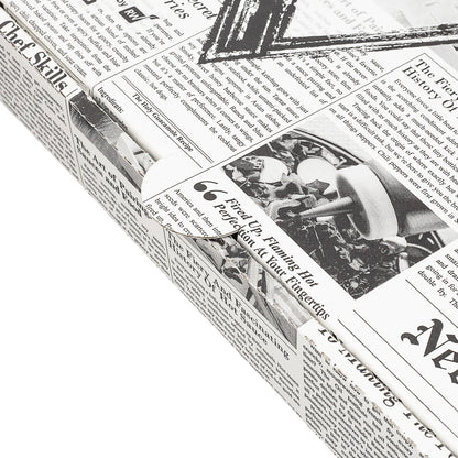 Eco Pie Newsprint and White Paper Corrugated Pizza Box - Repurpose for Plates - 10 3/4" x 10 3/4" x 1 3/4" - 50 count box