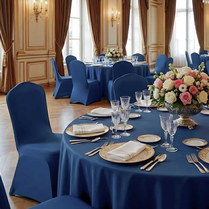 Table Tek Blue Spandex Banquet Chair Cover - Universal, Stretch - 1 count box