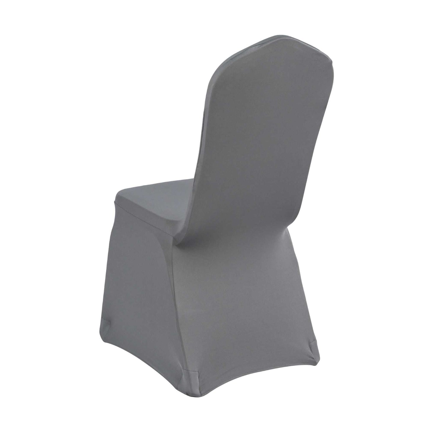 Table Tek Gray Spandex Banquet Chair Cover - Universal, Stretch - 10 count box