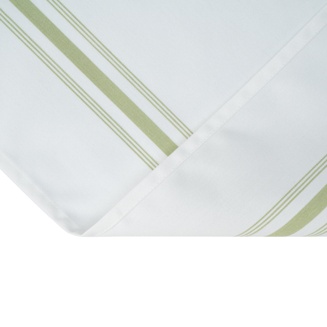 Luxenap White Woven Cloth Bistro Napkin - Lime Green Stripe - 18 1/2" x 22 3/4" - 10 count box