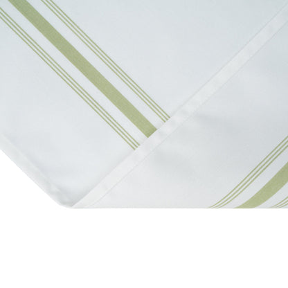 Luxenap White Woven Cloth Bistro Napkin - Lime Green Stripe - 18 1/2" x 22 3/4" - 10 count box