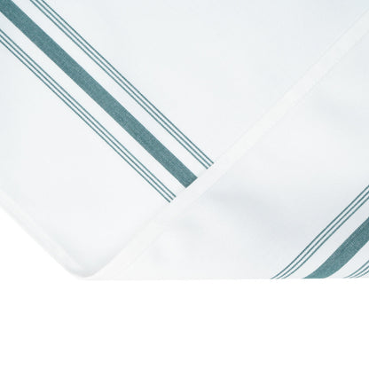 Luxenap White Woven Cloth Bistro Napkin - Green Stripe - 18 1/2" x 22 3/4" - 10 count box