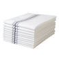 Luxenap White Woven Cloth Bistro Napkin - Gray Stripe - 18 1/2" x 22 3/4" - 10 count box