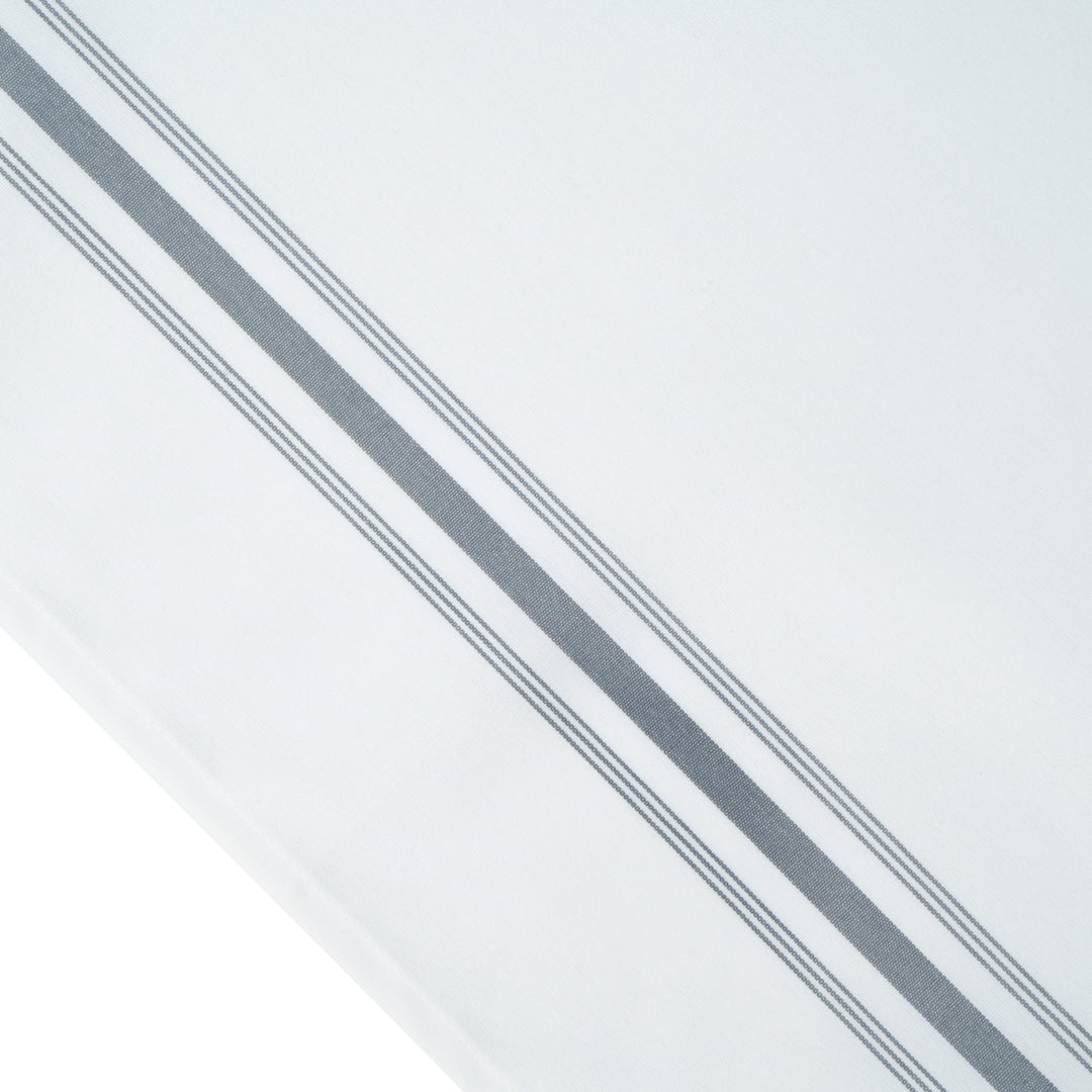 Luxenap White Woven Cloth Bistro Napkin - Gray Stripe - 18 1/2" x 22 3/4" - 10 count box