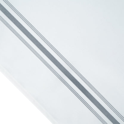 Luxenap White Woven Cloth Bistro Napkin - Gray Stripe - 18 1/2" x 22 3/4" - 10 count box