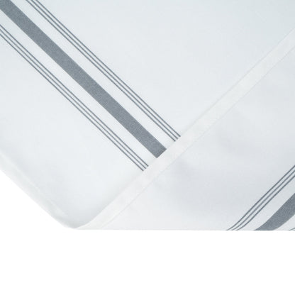 Luxenap White Woven Cloth Bistro Napkin - Gray Stripe - 18 1/2" x 22 3/4" - 10 count box