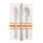 Luxenap White Woven Cloth Bistro Napkin - Orange Stripe - 18 1/2" x 22 3/4" - 10 count box