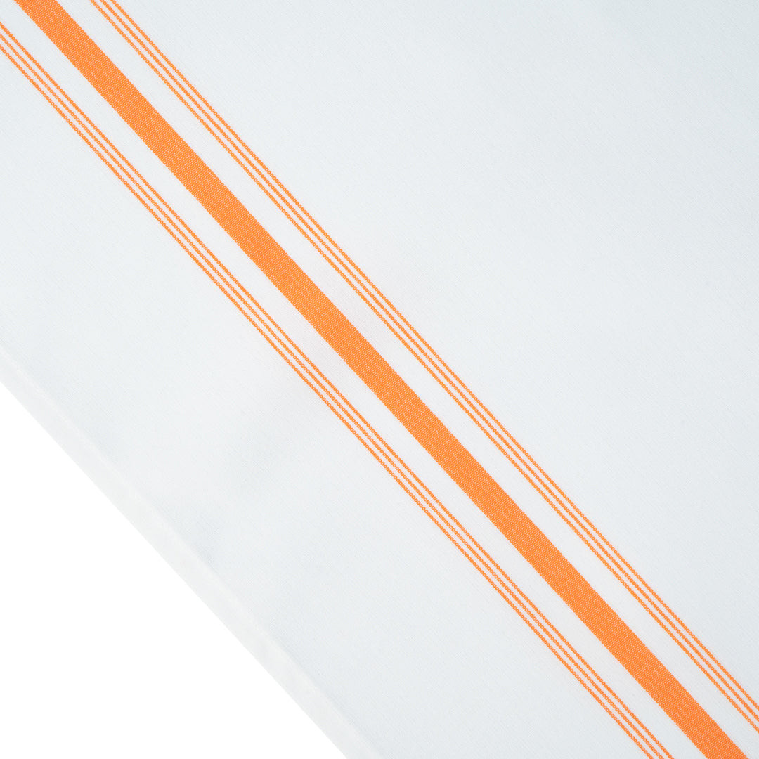 Luxenap White Woven Cloth Bistro Napkin - Orange Stripe - 18 1/2" x 22 3/4" - 10 count box