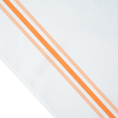Luxenap White Woven Cloth Bistro Napkin - Orange Stripe - 18 1/2" x 22 3/4" - 10 count box