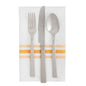 Luxenap White Woven Cloth Bistro Napkin - Yellow Stripe - 18 1/2" x 22 3/4" - 10 count box