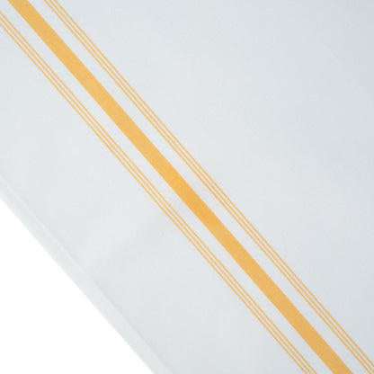 Luxenap White Woven Cloth Bistro Napkin - Yellow Stripe - 18 1/2" x 22 3/4" - 10 count box
