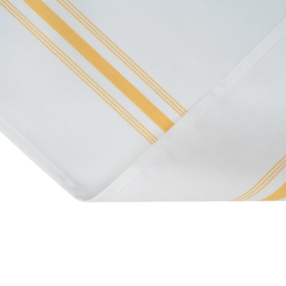 Luxenap White Woven Cloth Bistro Napkin - Yellow Stripe - 18 1/2" x 22 3/4" - 10 count box