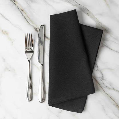 Luxenap Black 100% Polyester Cloth Napkin - 20" x 20" - 10 count box