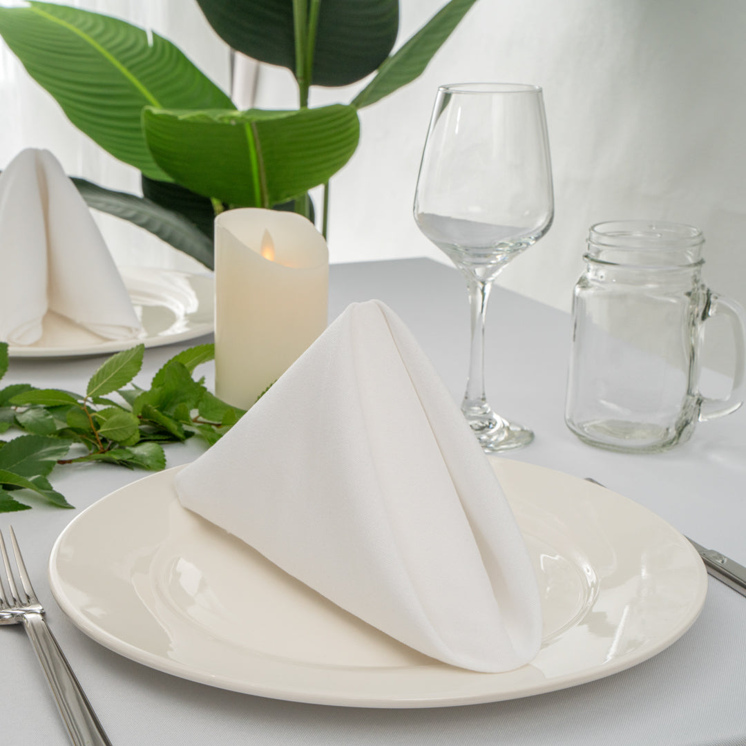 Luxenap White 100% Polyester Cloth Napkin - 20" x 20" - 10 count box