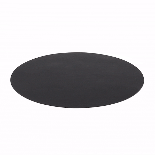 Chef 101 Round Black Vinyl Placemat - Embossed - 15" x 15" - 6 count box