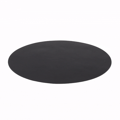 Chef 101 Round Black Vinyl Placemat - Embossed - 15" x 15" - 6 count box