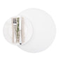Chef 101 Round White Vinyl Placemat - Embossed - 15" x 15" - 6 count box