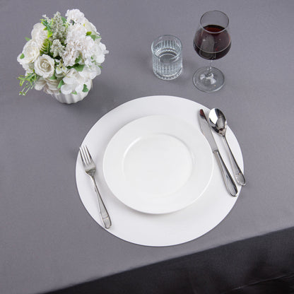 Chef 101 Round White Vinyl Placemat - Embossed - 15" x 15" - 6 count box