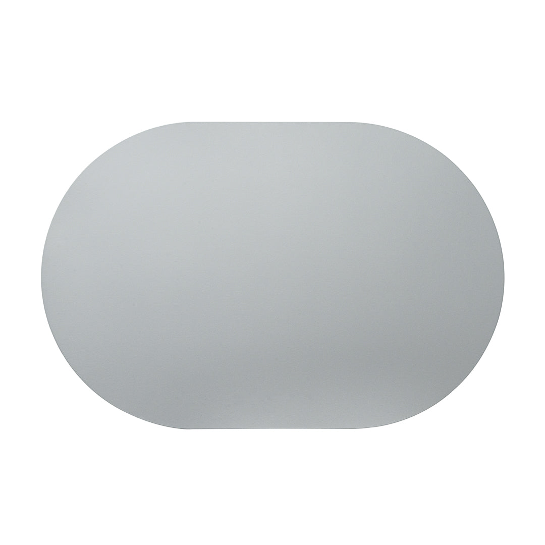 Chef 101 Oval Gray Vinyl Placemat - Embossed - 17 3/4" x 12" - 6 count box