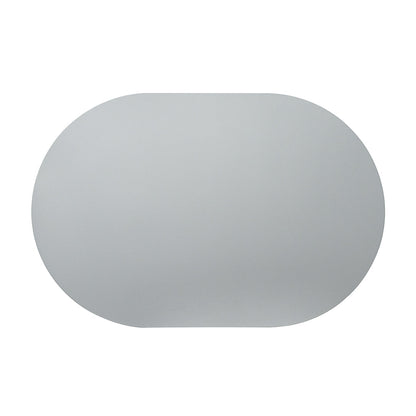 Chef 101 Oval Gray Vinyl Placemat - Embossed - 17 3/4" x 12" - 6 count box