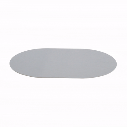 Chef 101 Oval Gray Vinyl Placemat - Embossed - 17 3/4" x 12" - 6 count box
