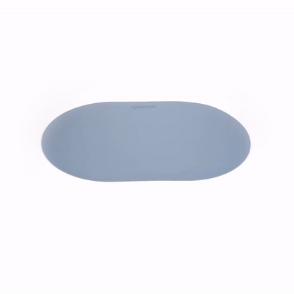 Chef 101 Oval Light Blue Vinyl Placemat - Embossed - 17 3/4" x 12" - 6 count box