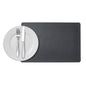 Chef 101 Rectangle Black Vinyl Placemat - Embossed - 17 3/4" x 12" - 6 count box