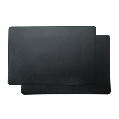 Chef 101 Rectangle Black Vinyl Placemat - Embossed - 17 3/4" x 12" - 6 count box