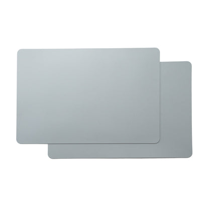 Chef 101 Rectangle Gray Vinyl Placemat - Embossed - 17 3/4" x 12" - 6 count box