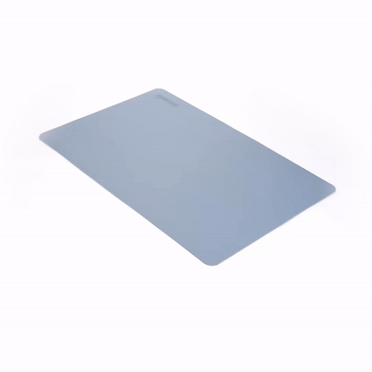 Chef 101 Rectangle Light Blue Vinyl Placemat - Embossed - 17 3/4" x 12" - 6 count box