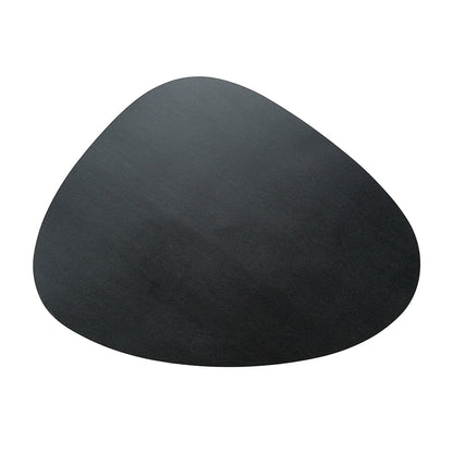 Chef 101 Egg-Shaped Black Vinyl Placemat - Embossed - 16" x 12" - 6 count box