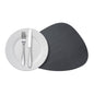 Chef 101 Egg-Shaped Black Vinyl Placemat - Embossed - 16" x 12" - 6 count box