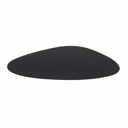 Chef 101 Egg-Shaped Black Vinyl Placemat - Embossed - 16" x 12" - 6 count box