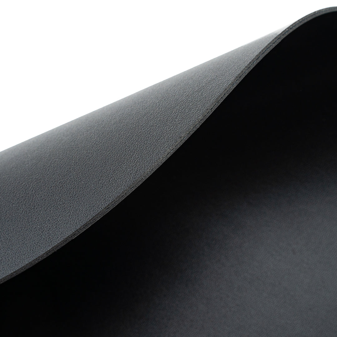 Chef 101 Egg-Shaped Black Vinyl Placemat - Embossed - 16" x 12" - 6 count box