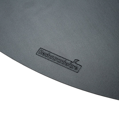 Chef 101 Egg-Shaped Black Vinyl Placemat - Embossed - 16" x 12" - 6 count box