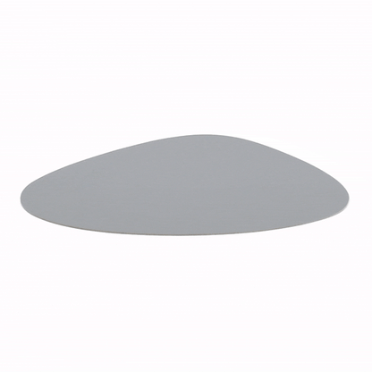 Chef 101 Egg-Shaped Gray Vinyl Placemat - Embossed - 16" x 12" - 6 count box