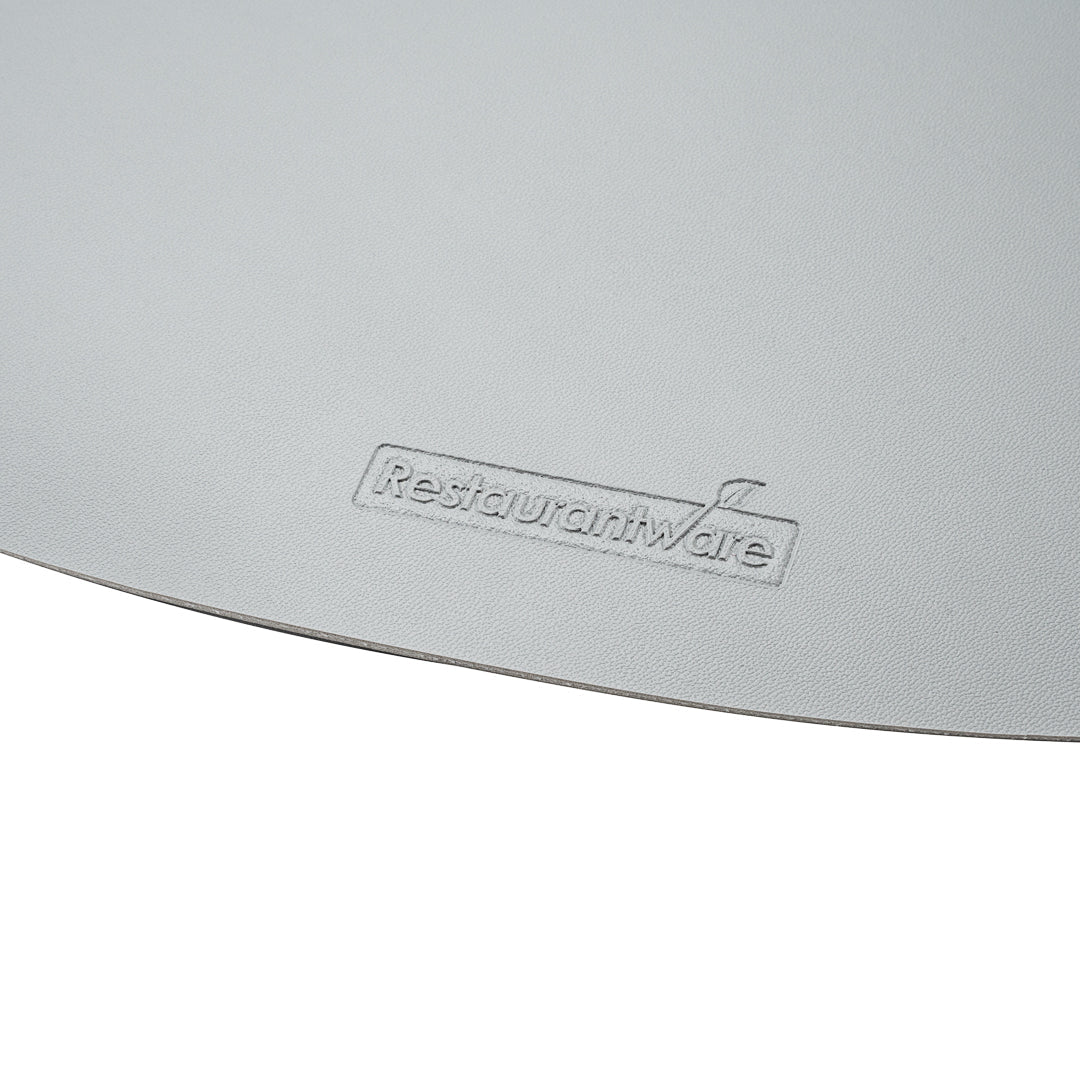 Chef 101 Egg-Shaped Gray Vinyl Placemat - Embossed - 16" x 12" - 6 count box