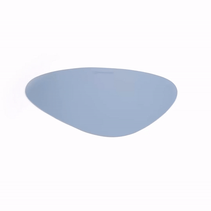 Chef 101 Egg-Shaped Light Blue Vinyl Placemat - Embossed - 16" x 12" - 6 count box