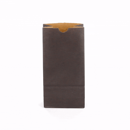 Bag Tek Black Paper Bag - 2 lb - 4 1/4" x 2 1/4" x 8 1/2" - 100 count box