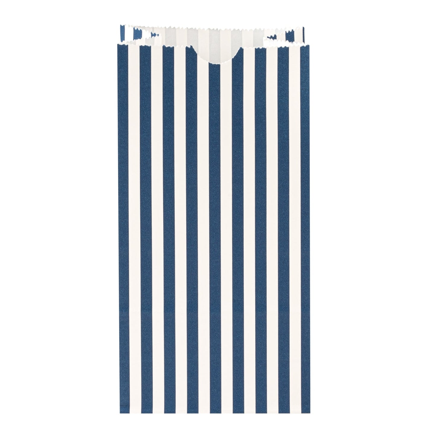 Bag Tek Blue and White Stripe Paper Bag - 2 lb - 4 1/4" x 2 1/4" x 8 1/2" - 100 count box