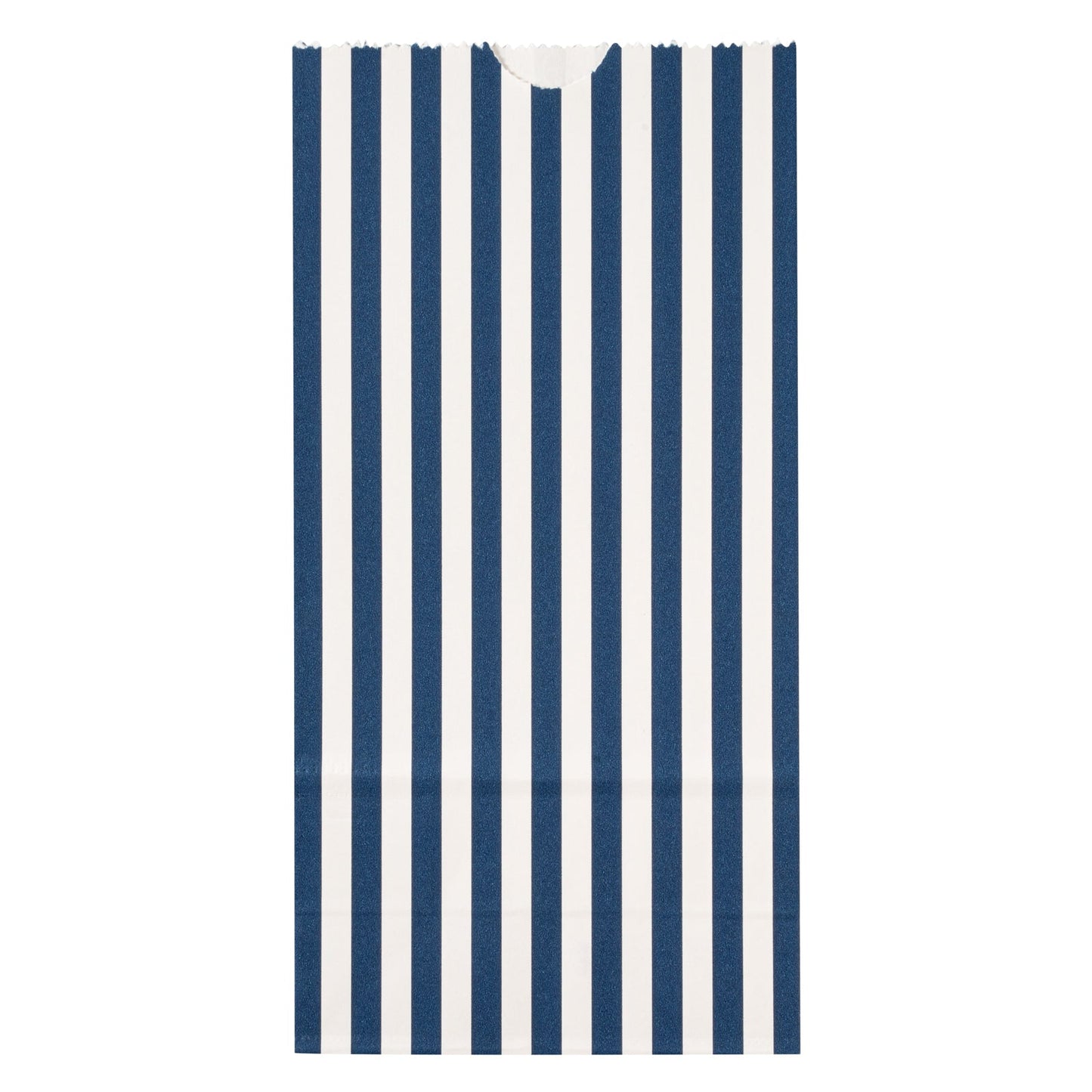 Bag Tek Blue and White Stripe Paper Bag - 2 lb - 4 1/4" x 2 1/4" x 8 1/2" - 100 count box