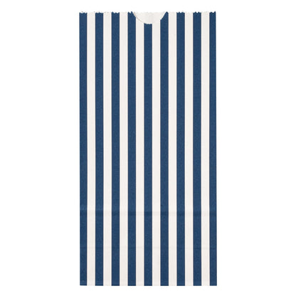 Bag Tek Blue and White Stripe Paper Bag - 2 lb - 4 1/4" x 2 1/4" x 8 1/2" - 100 count box