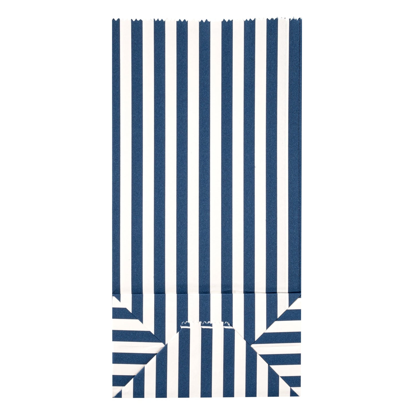 Bag Tek Blue and White Stripe Paper Bag - 2 lb - 4 1/4" x 2 1/4" x 8 1/2" - 100 count box